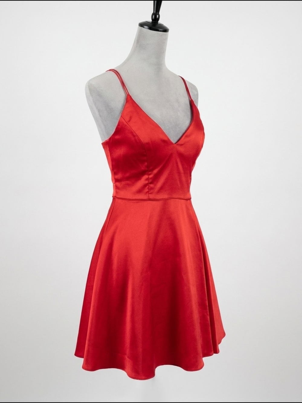 Sequin Hearts Red Satin Fit & Flare Cocktail Party Dress Women’s Size 11